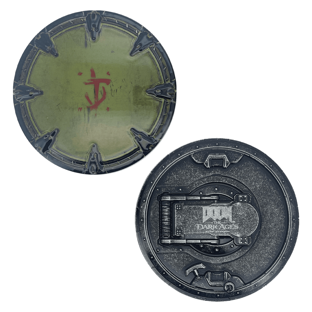 DOOM: The Dark Ages Saw Shield Medallion and Art Card