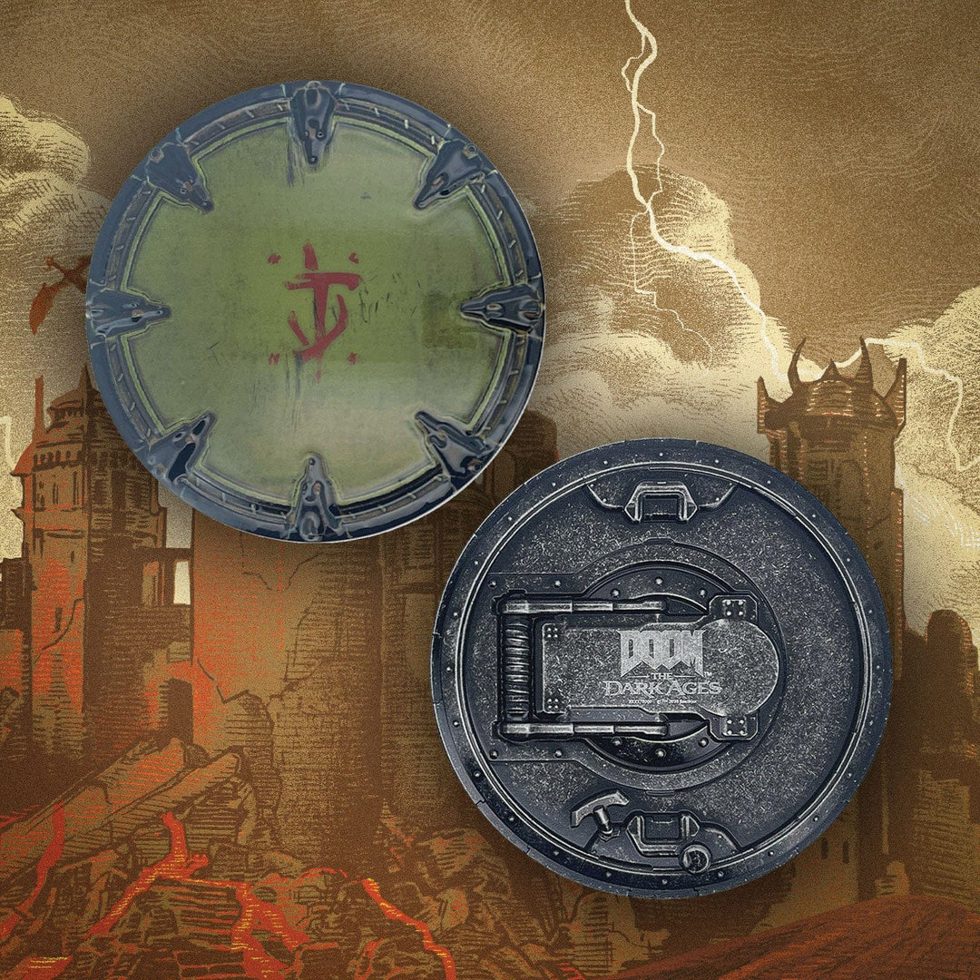 DOOM: The Dark Ages Saw Shield Medallion and Art Card