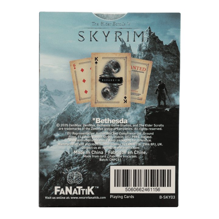 The Elder Scrolls Skyrim Playing Cards CDU Containing 12 Packs