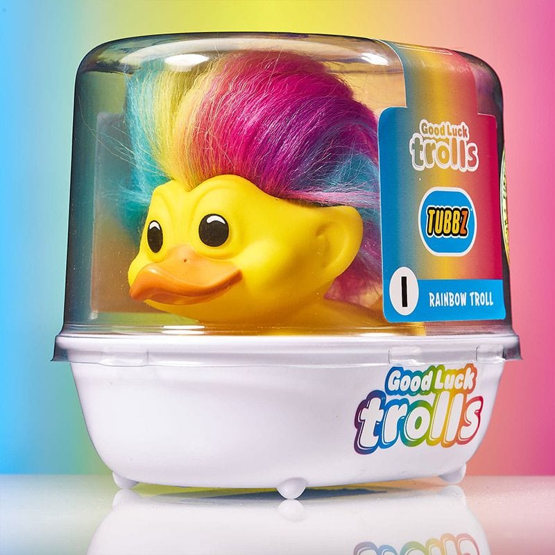 *FIRST EDITION* Trolls Rainbow Troll (Yellow with Rainbow Hair)Tubbz