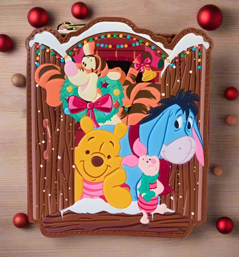 Loungefly Disney Winnie The Pooh Holiday Scene Pooh And Friends Zip Around Wallet Loungefly Just Geek
