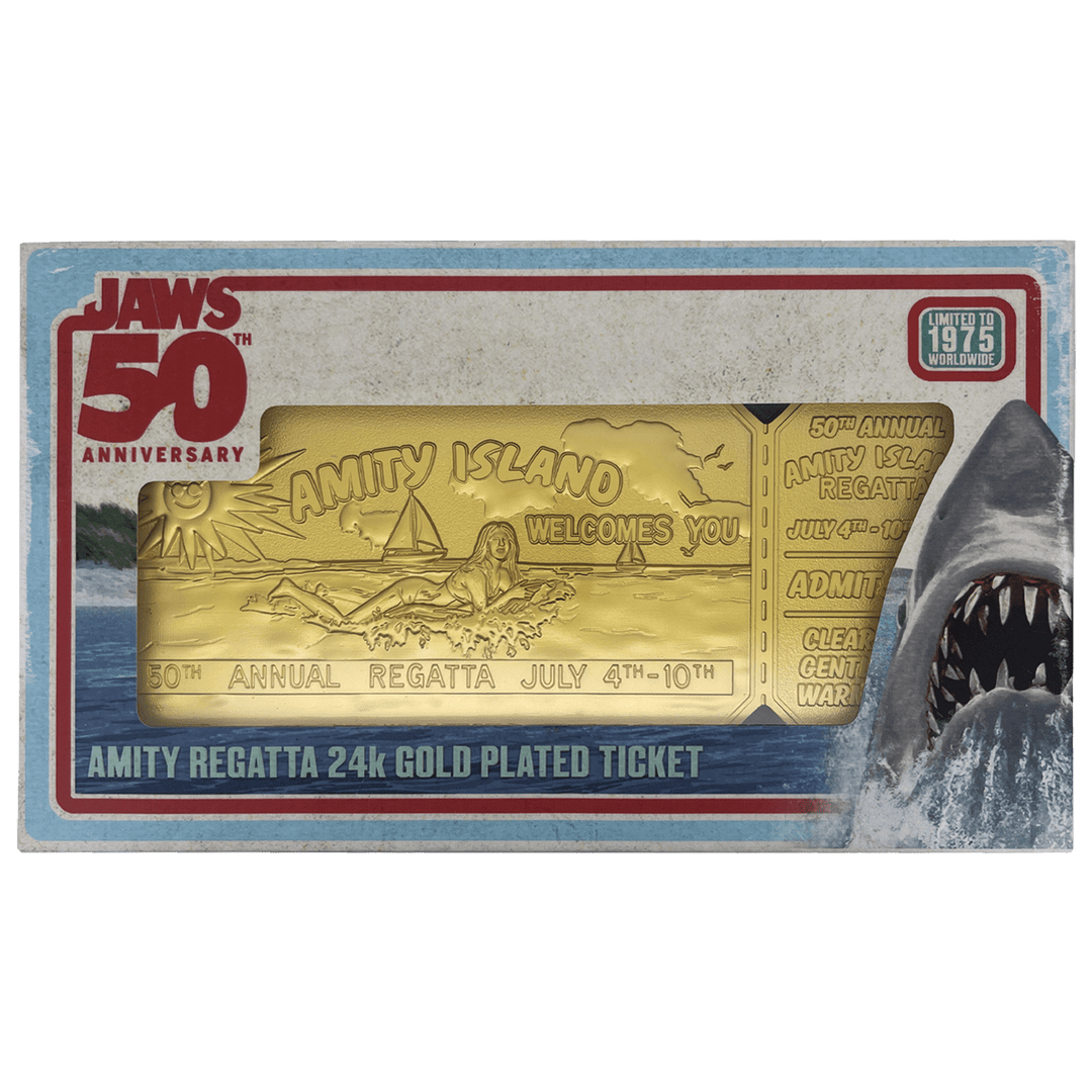 Jaws 50th Anniversary 24k Gold Plated Regatta Ticket