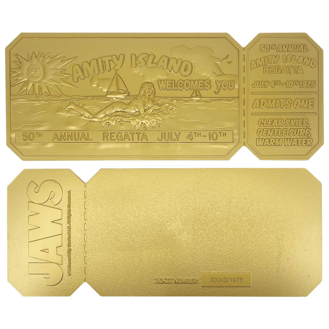 Jaws 50th Anniversary 24k Gold Plated Regatta Ticket