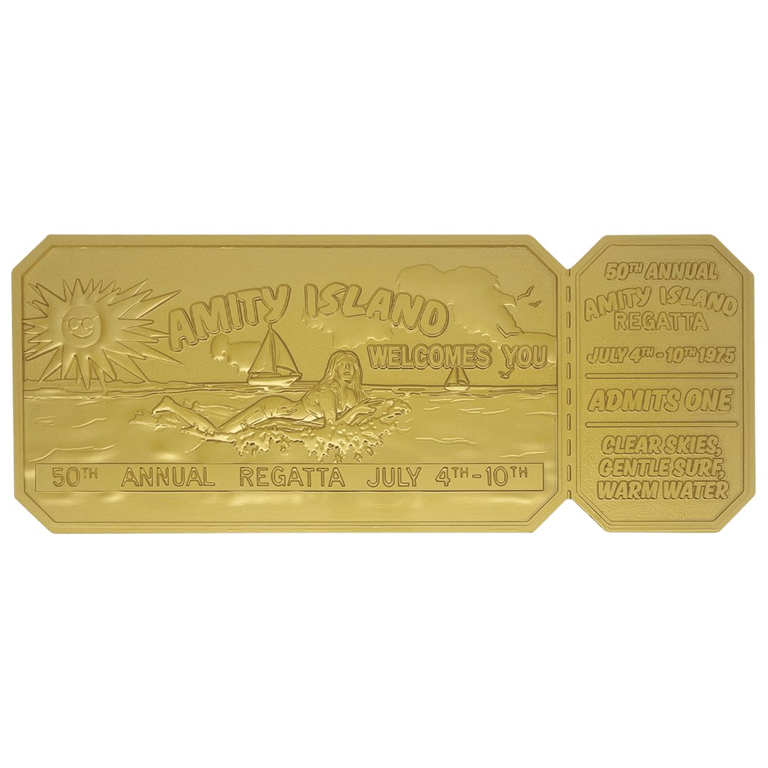 Jaws 50th Anniversary 24k Gold Plated Regatta Ticket
