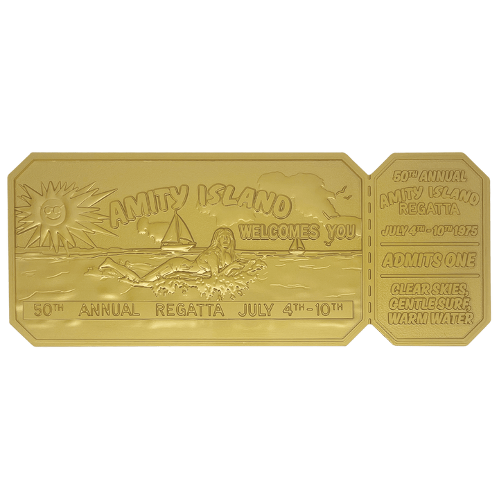 Jaws 50th Anniversary 24k Gold Plated Regatta Ticket