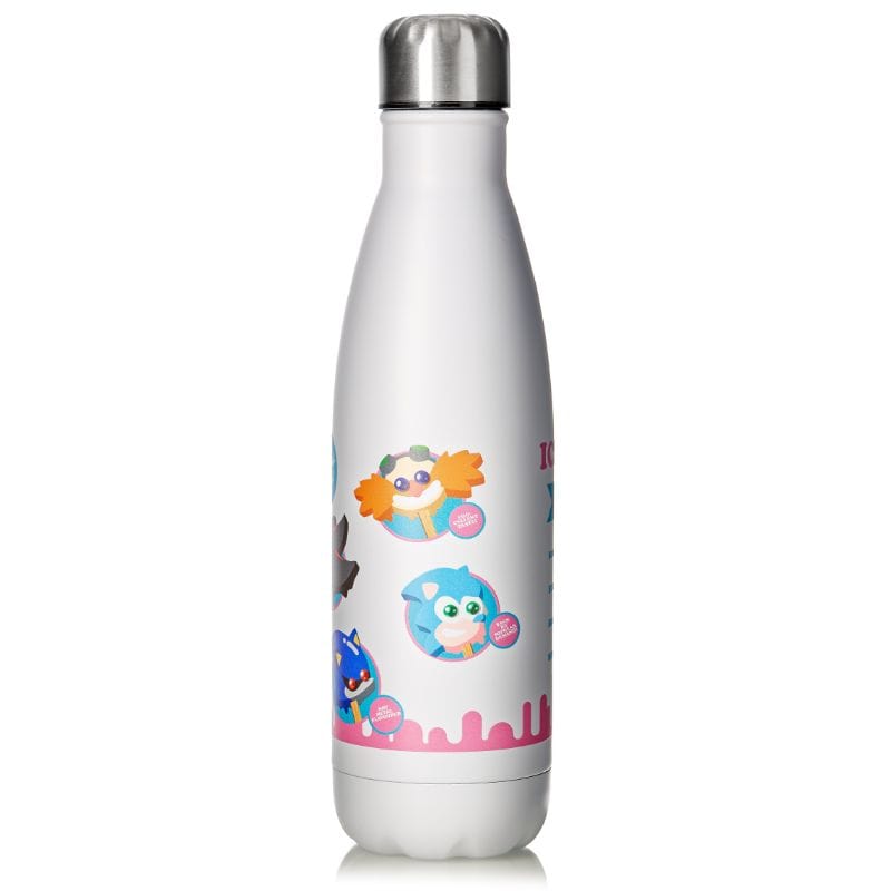 Official Sonic the Hedgehog Ice Cream Menu Bowling Pin Style Water Bottle