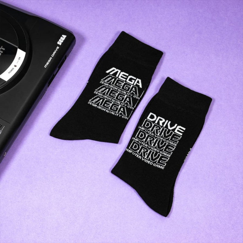 One Size Official Mega Drive ‘Retro Logo’ Black Socks (One Size)