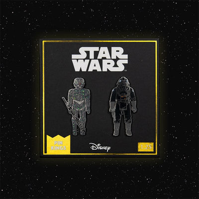 One Size Pin Kings Star Wars Enamel Pin Badge Set 1.25 – 4-LOM and Imperial Tie Fighter Pilot