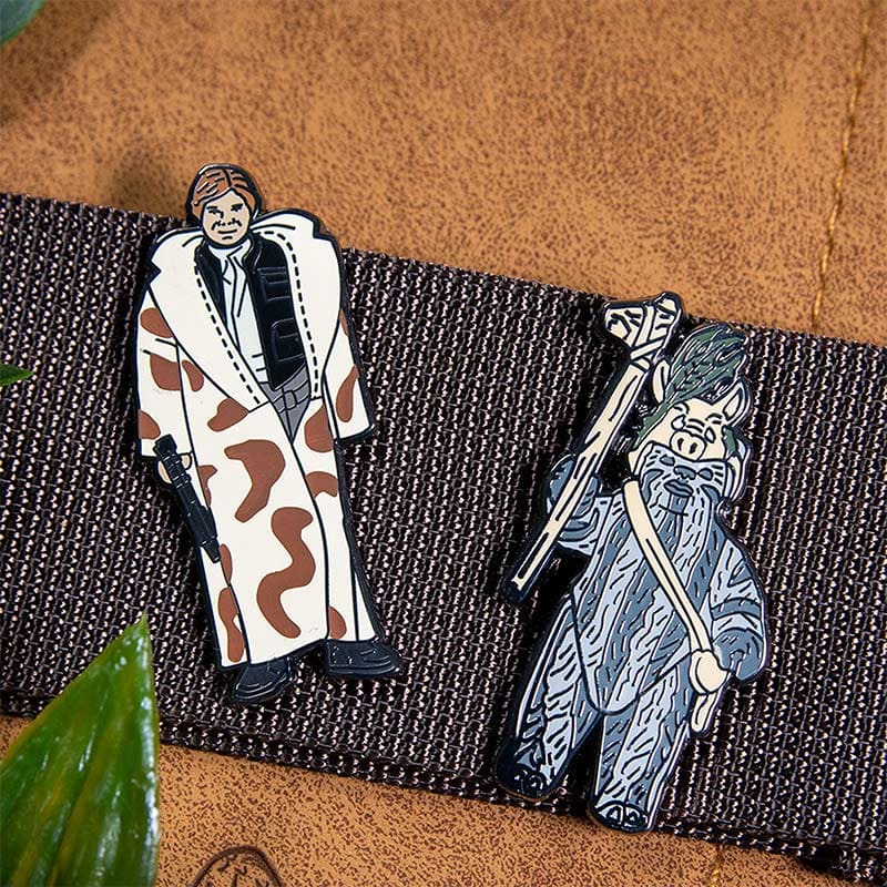 One Size Pin Kings Star Wars Enamel Pin Badge Set 1.38 – Han Solo (in Trench Coat) and Teebo