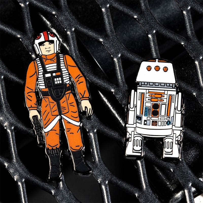 One Size Pin Kings Star Wars Enamel Pin Badge Set 1.9 – Luke Skywalker: X Wing Pilot and R5 D4