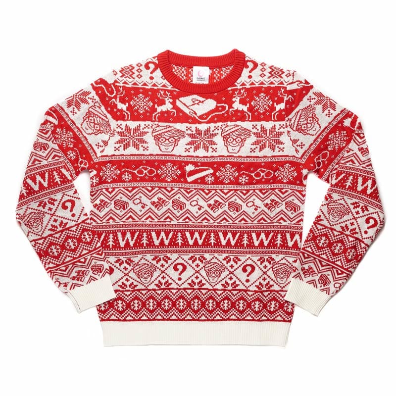 Red and white christmas jumper hotsell