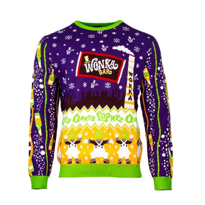 2XL (UK / EU) / XL (US) Official Willy Wonka & the Chocolate Factory Christmas Jumper / Ugly Sweater