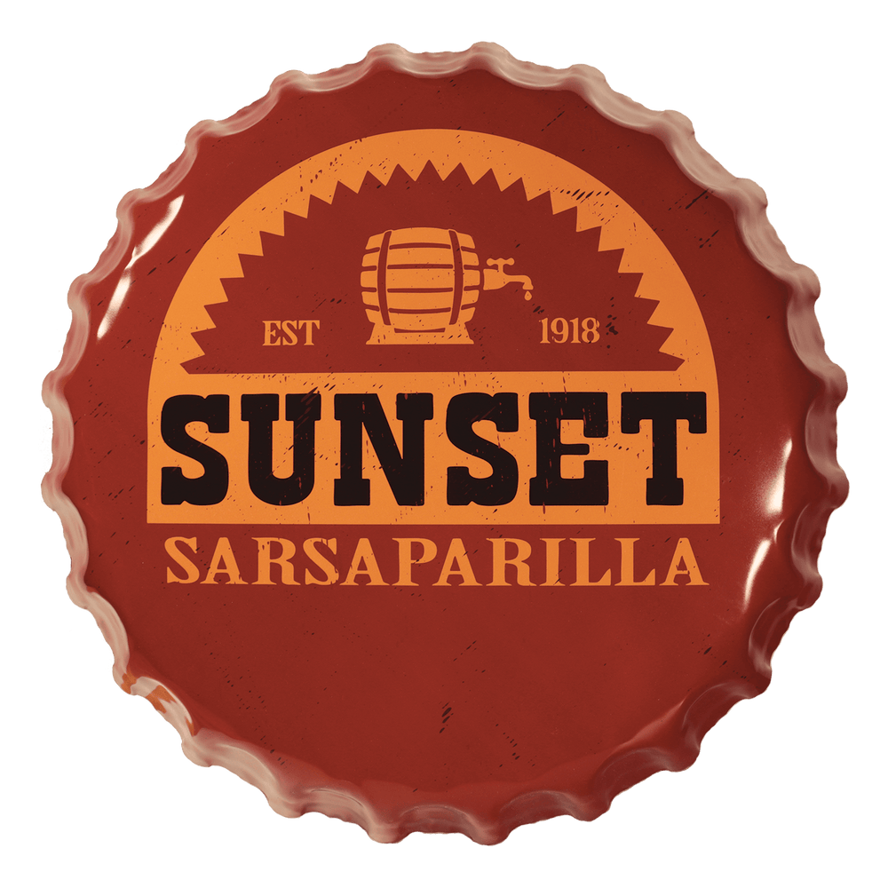 Fallout Sunset Sarsaparilla Bottle Cap Tin Sign