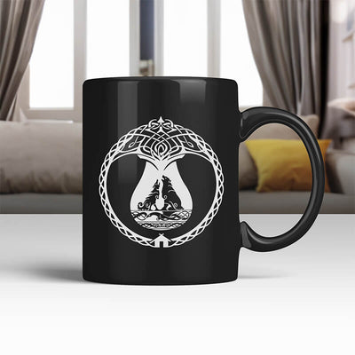Official God Of War Ragnarok Black Wolves Mug