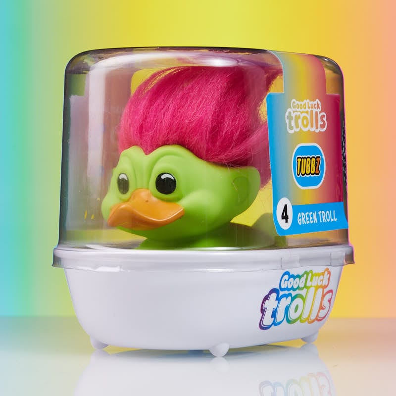 Official Trolls Green Troll (Green with Pink Hair) TUBBZ Cosplaying Duck Collectable