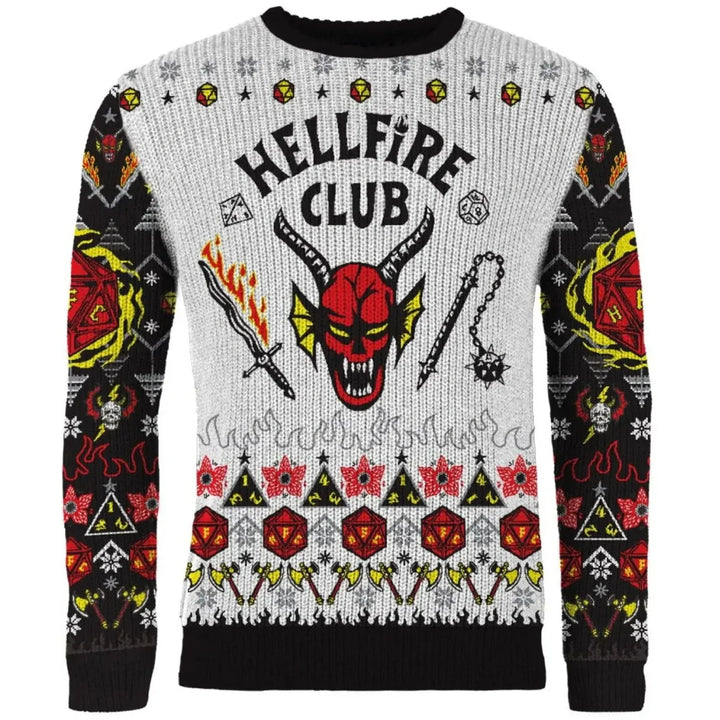 UK M / US S Stranger Things : Hellfire Club Christmas Jumper