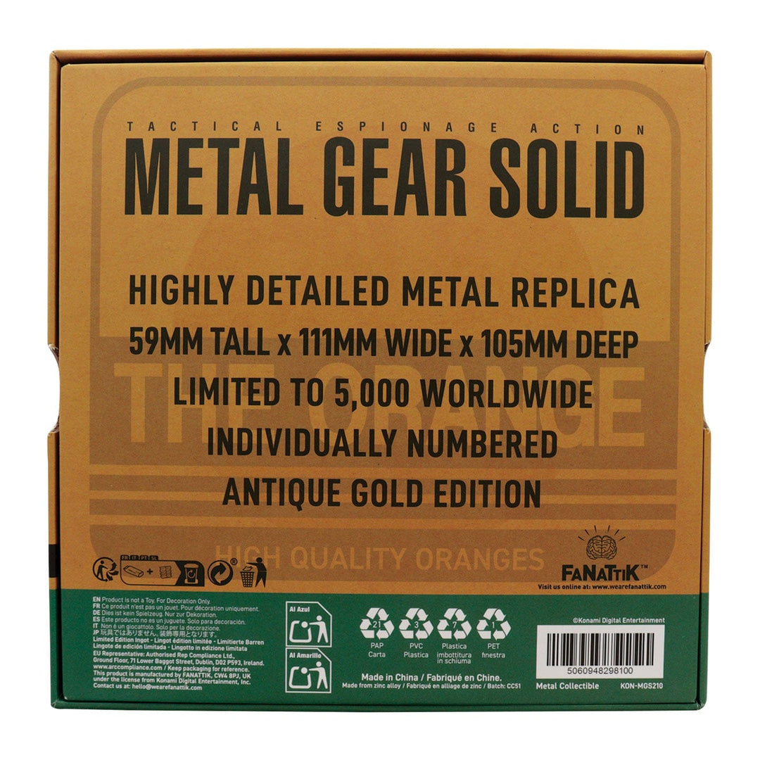 Metal Gear Solid 2: Replica Antique Gold Plated Cardboard Box