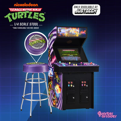 Official TMNT – Turtles in Time Quarter Arcade Cabinet + Free Stool