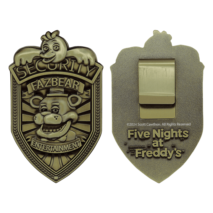 Five Nights at Freddy's : Replica Security Badge – Antique Brass Edition