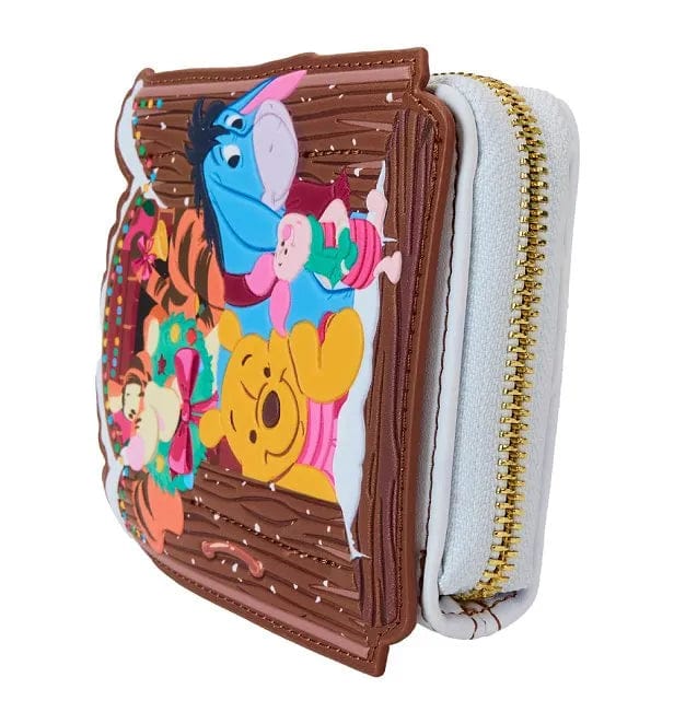 Loungefly Disney Winnie The Pooh Holiday Scene Pooh And Friends Zip Around Wallet