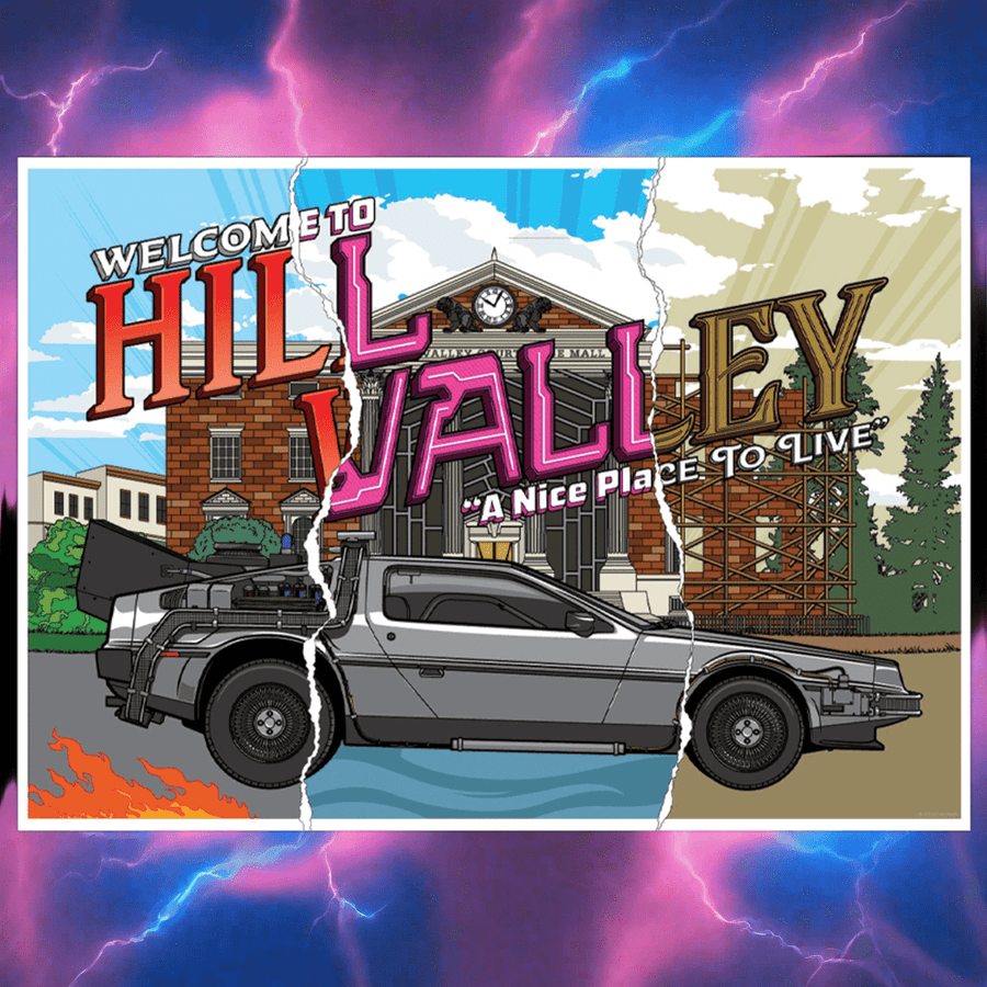 Back to the Future 40th Anniversary Hill Valley Art Print