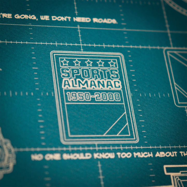 Back to the Future Time Machine Blueprint Art Print