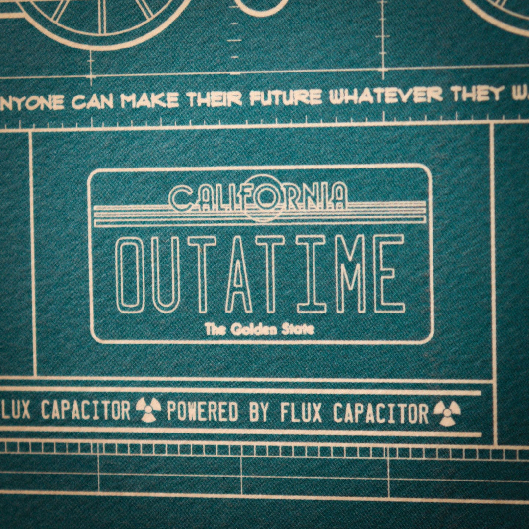 Back to the Future Time Machine Blueprint Art Print