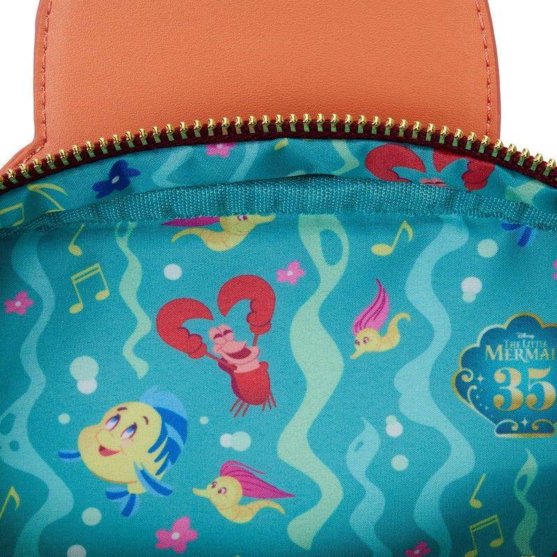 Loungefly Disney The Little Mermaid 35th Anniversary Sebastian Crossbody Bag