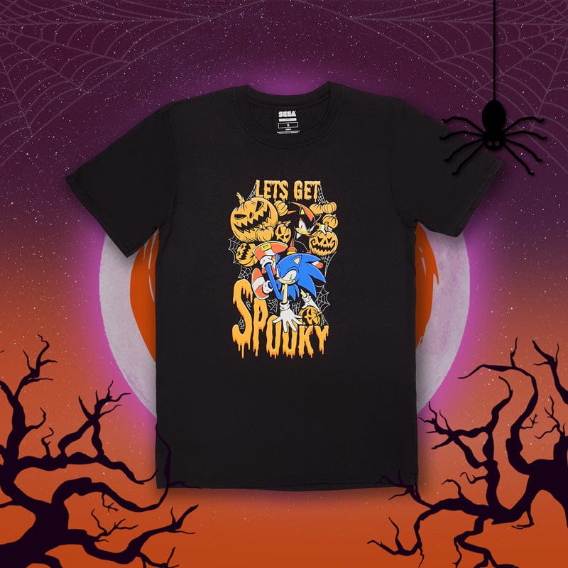 XS Official SEGA Halloween ‘Let’s Get Spooky’ Sonic the Hedgehog T-shirt – Black