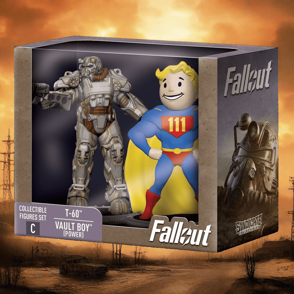 Fallout Mini Figures 2-Pack Set C T-60 & Vault Boy (Power) 7 cm