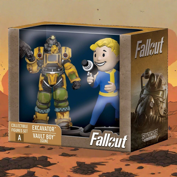Fallout Mini Figures 2-Pack Set A Excavator & Vault Boy (Gun) 7 cm (2.7in)