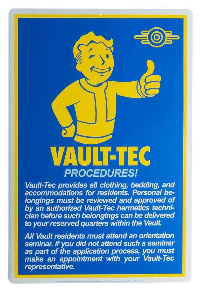 Fallout - Procedures Metal Sign
