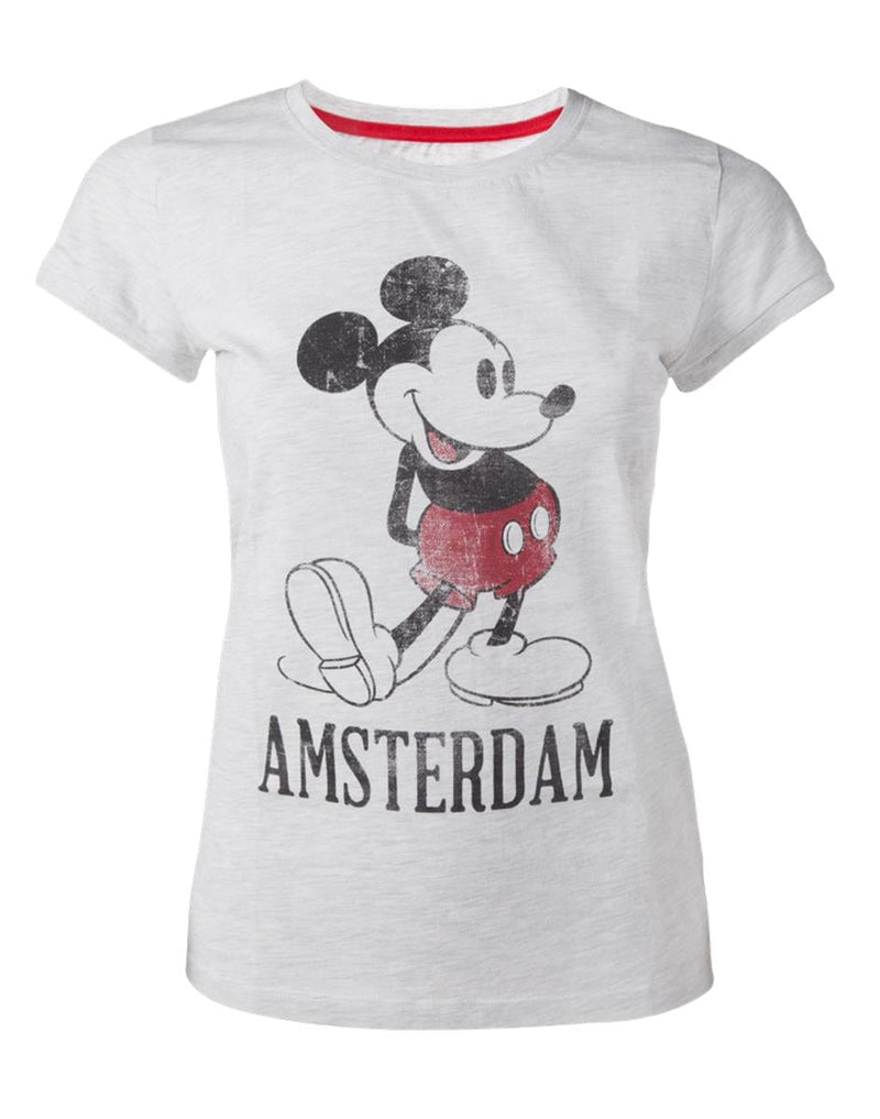 UK L / US M Official Disney Mickey Mouse Grey Vintage Look Amsterdam Women&