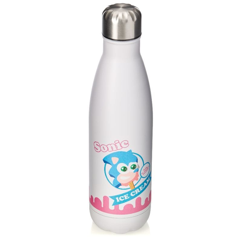 Official Sonic The Hedgehog Ice Cream Logo Bowling Pin Style Water Bottle