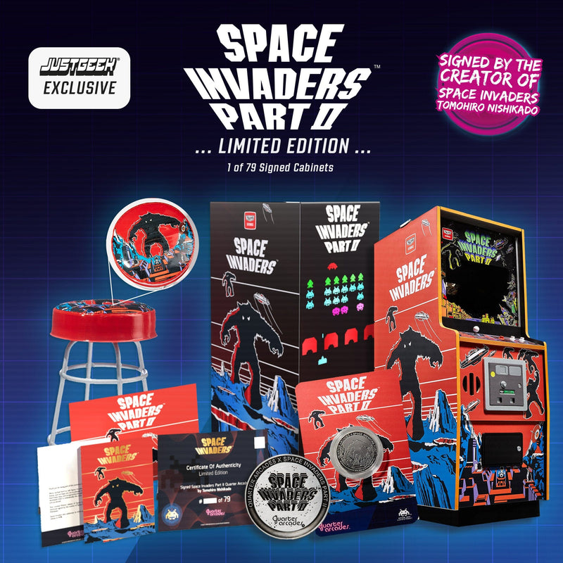 Official Space Invaders Part II Quarter Size Arcade Cabinet (Exclusive Signed Collector&
