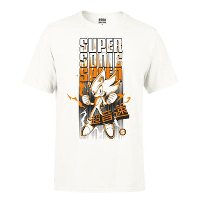 XS Official Sonic the Hedgehog Shonen Super Sonic Speed White Unisex T-shirt