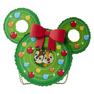 Loungefly Disney Chip And Dale Figural Wreath Cross Body Bag