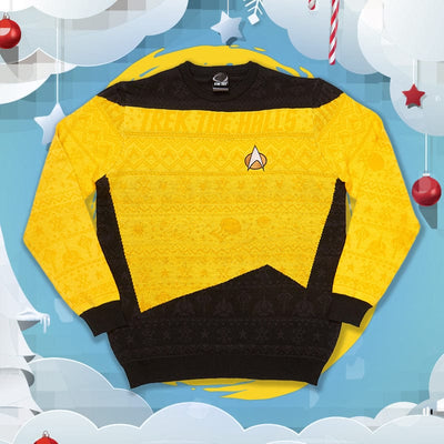 Official Star Trek Yellow Christmas Jumper / Ugly Sweater