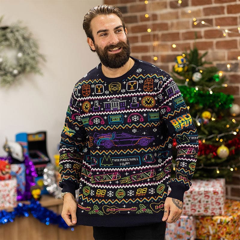 Official Back To The Future Christmas Jumper  / Ugly Sweater