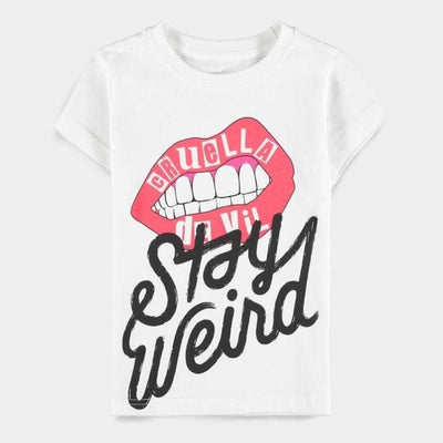 13-14 Years Official Disney Cruella Stay Weird Kids Short Sleeved  T-Shirts