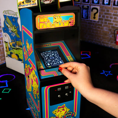 DAMAGED ITEM Official Ms Pac-Man Quarter Size Arcade Cabinet