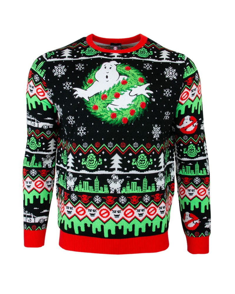 M (UK / EU) / S (US) Official Ghostbusters Christmas Jumper / Ugly Sweater