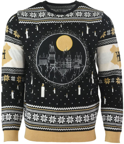 Official Harry Potter Hogwarts Castle Candles LED Christmas Jumper / Ugly Sweater