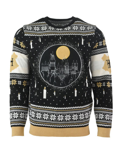 XS (UK / EU) / 2XS (US) Official Harry Potter Hogwarts Castle Candles LED Christmas Jumper / Ugly Sweater