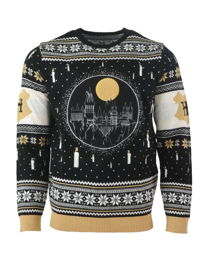XS (UK / EU) / 2XS (US) Official Harry Potter Hogwarts Castle Candles LED Christmas Jumper / Ugly Sweater