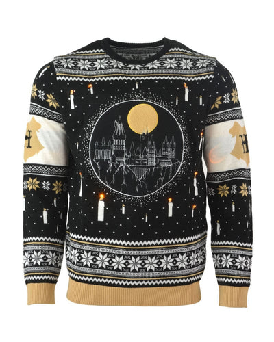 Official Harry Potter Hogwarts Castle Candles LED Christmas Jumper / Ugly Sweater