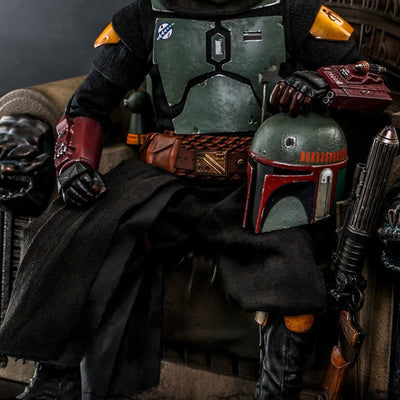 Official Hot Toys Star Wars Boba Fett (Repaint Armour) and Throne 1:6 Scale Figure