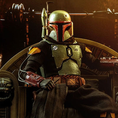 Official Hot Toys Star Wars Boba Fett (Repaint Armour) and Throne 1:6 Scale Figure