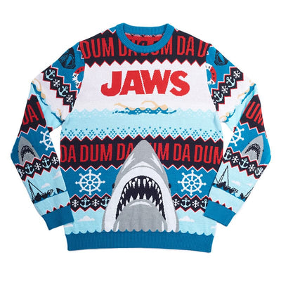 XS (UK/EU) - 2XS (US) Official Jaws DA DUM Christmas Jumper / Ugly Sweater