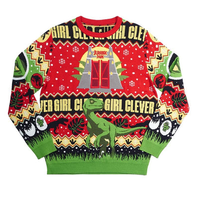 2XS (UK/EU) - 3XS (US) Official Jurassic Park Christmas Jumper / Ugly Sweater